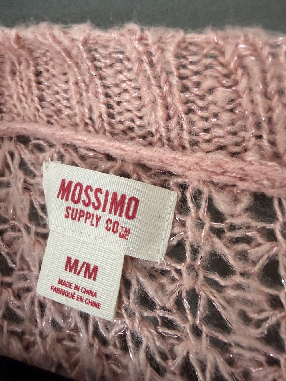 Mossimo Sweater size M Women’s Pink Open-Front Knit Cardigan Sweater - Picture 3 of 4